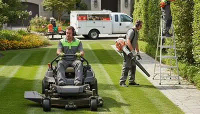 Tree service crew trimming trees in Boca Raton, FL for safe, professional property care
