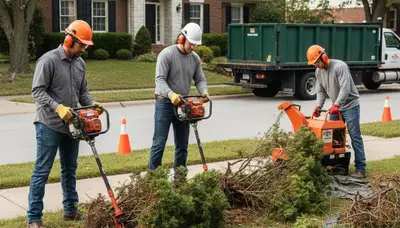 Shrub removal service in Boca Raton, FL clearing overgrown landscaping for a clean property line