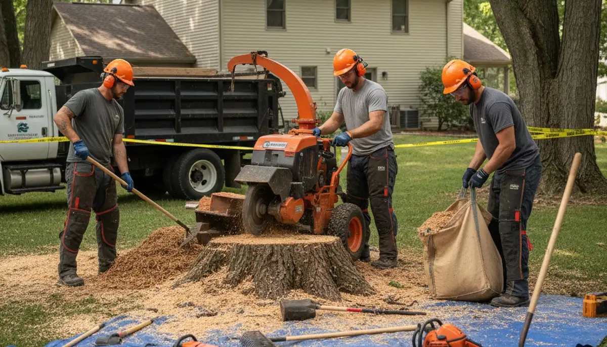 Boca Raton stump removal service clearing a tree stump for a clean, usable yard