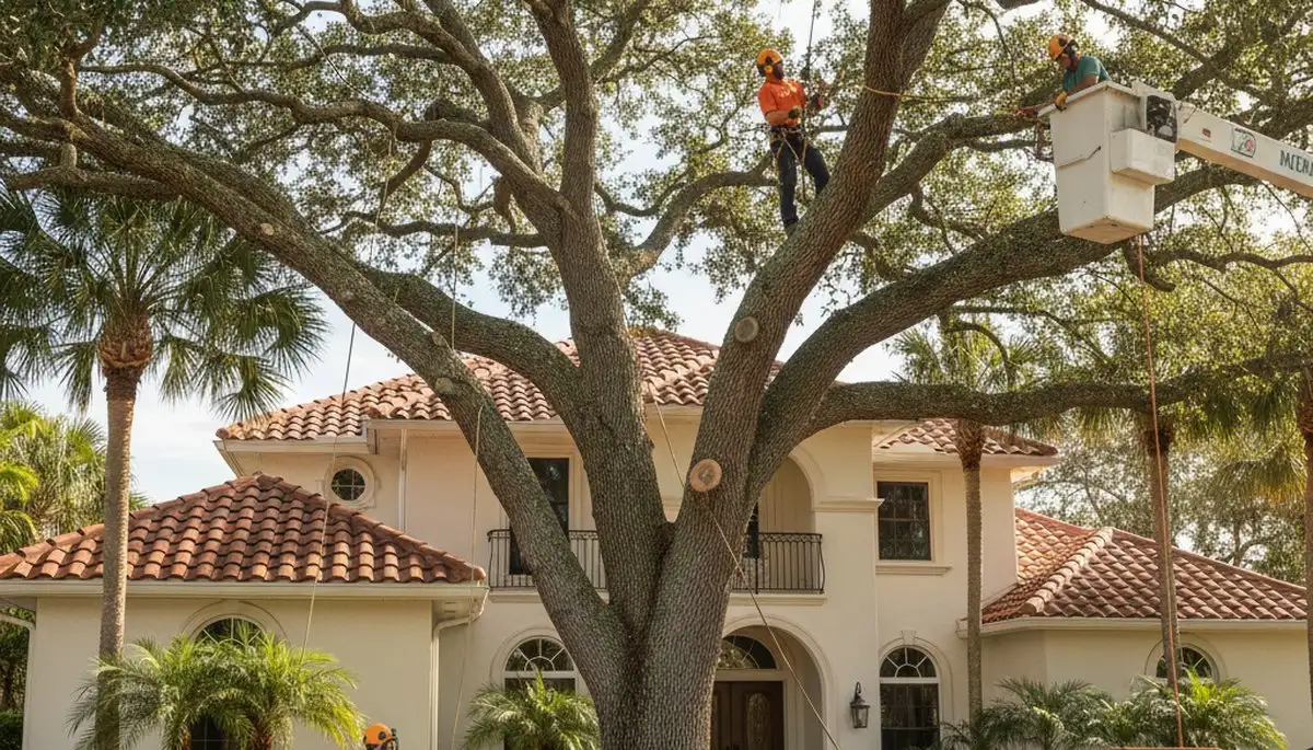 Tree trimming crew providing professional tree service in Boca Raton, FL