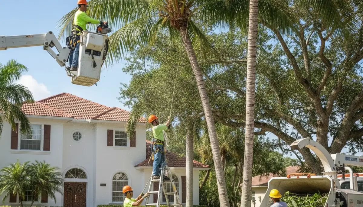 Tree trimming crew in Boca Raton, FL providing professional tree service